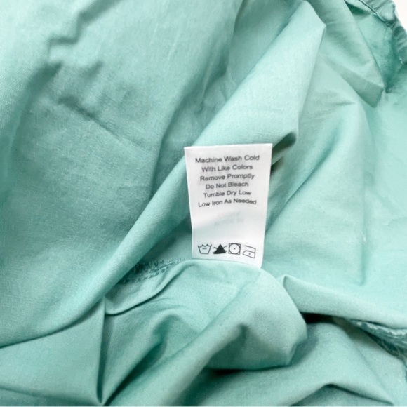 FRESH PRODUCE Women’s Green Collared SHEETING  TUNIC Top Tunic Popover Sz M - Picture 4 of 5